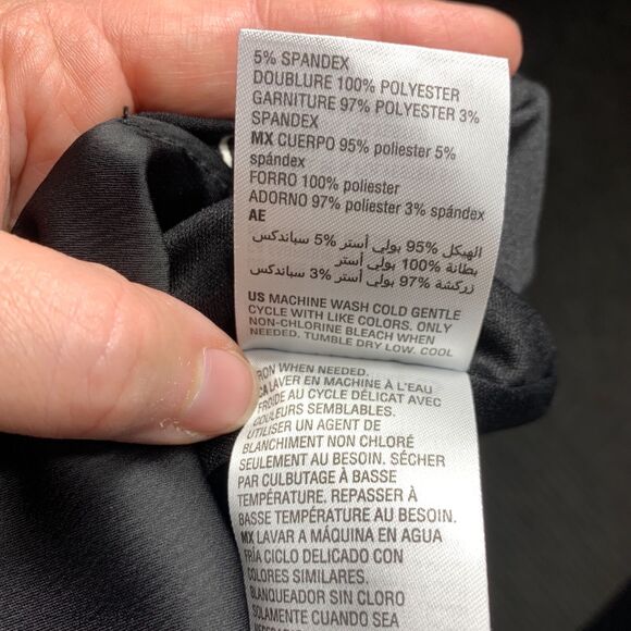 Alfani Womens Blouse Top Faux Wrap Floral Print Long Sleeves Black White Pink L - Picture 15 of 15